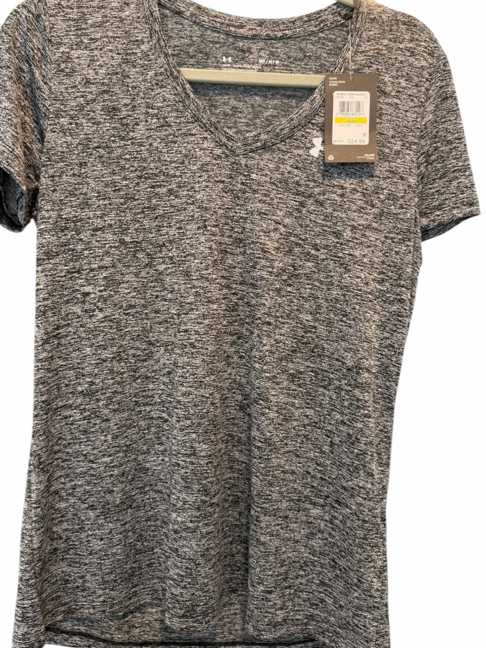 NWT Under Armour Women’s Gray V-Neck Performance Heat Gear Tee
